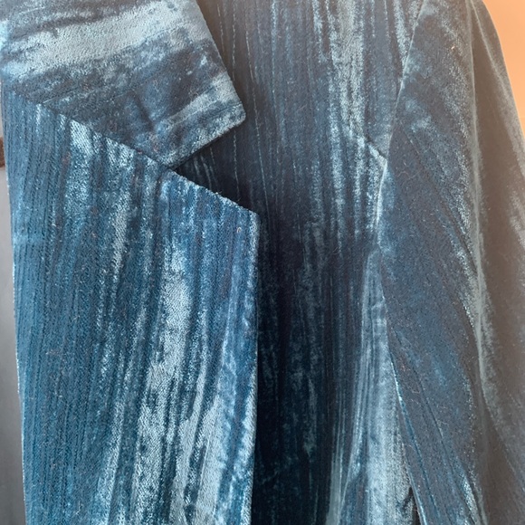 NWT Zara velvet turquoise blazer women’s large - Picture 10 of 16